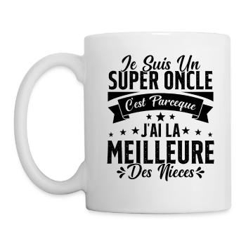 Un Super Oncle Cadeau Humour Nièce Tonton - Mug blanc - blanc - Gauche
