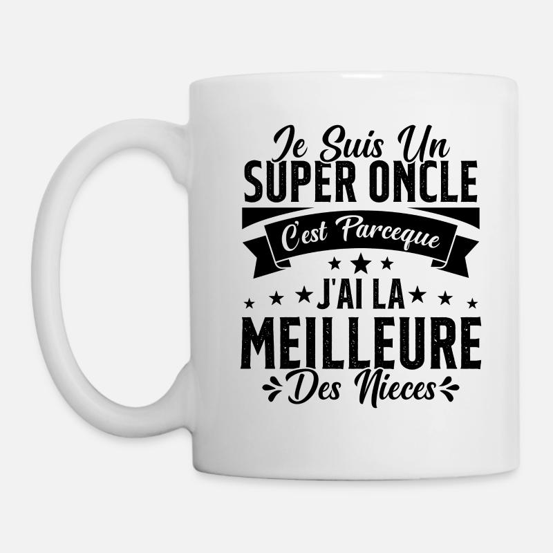 Un Super Oncle Cadeau Humour Nièce Tonton - Mug blanc - blanc