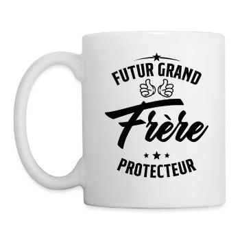 Futur Grand frère Protecteur Cadeau Humour - Mug blanc - blanc - Gauche