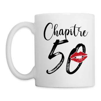 Chapitre 50 Ans Anniversaire Humour Cadeau - Mug blanc - blanc - Gauche