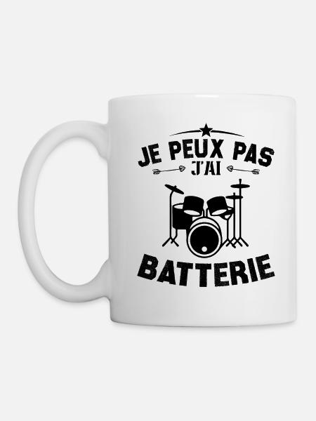 je peux pas j'ai batterie - Mug blanc - blanc