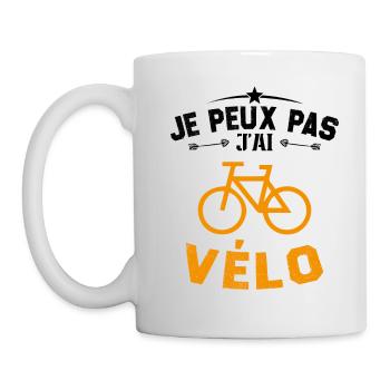 Je Peux Pas J'ai Vélo Cadeau Cycliste - Mug blanc - blanc - Gauche