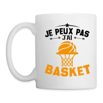 Je Peux Pas J'ai Basket Cadeau Joueur De Basket - Mug blanc - blanc - Gauche
