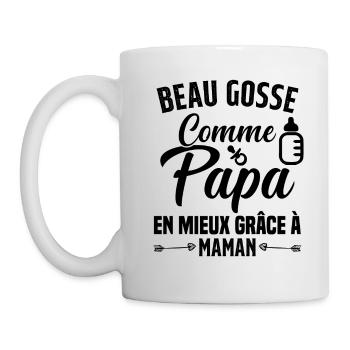 Beau Gosse Comme Papa Cadeau Maman Body Enceinte - Mug blanc - blanc - Gauche