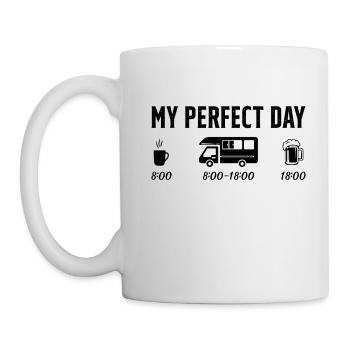 Perfect Day Coffee Camping Car Humor Gift - Mug - white - Left
