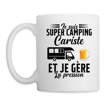 Super Camping Cariste et Je Gère la Pression - Mug blanc - blanc - Gauche