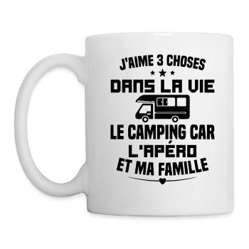 le camping car l'apéro et ma famille Humour Cadeau - Mug blanc - blanc - Gauche