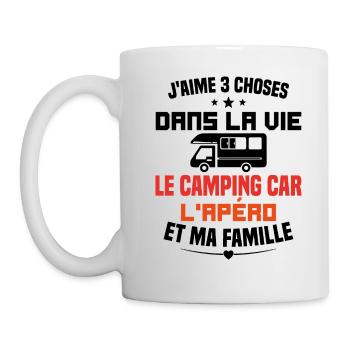 le camping car l'apéro et ma famille Humour Cadeau - Mug blanc - blanc - Gauche