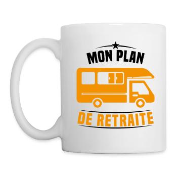 Mon Plan de Retraite Camping Car Humour Cadeau - Mug blanc - blanc - Gauche