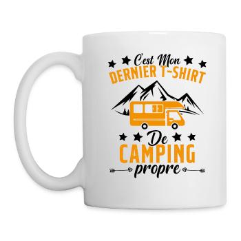 Mon Dernier T-shirt de Camping Cadeau - Mug blanc - blanc - Gauche