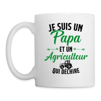 Papa et agriculteur qui déchire - Mug blanc - blanc - Gauche