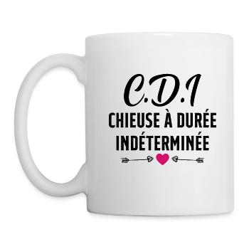 CDI Chieuse à durée indéterminée cadeau humour - Mug blanc - blanc - Gauche