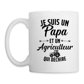 Papa et agriculteur qui déchire - Mug blanc - blanc - Gauche
