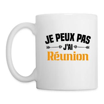 je peux pas j'ai Réunion Cadeau Humour - Mug blanc - blanc - Gauche
