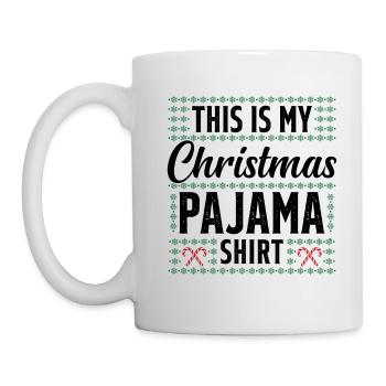 This is my christmas pajama shirt - Mug - white - Left