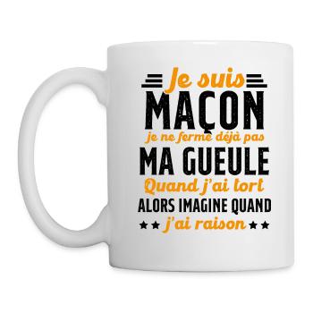 Maçon humour je ne ferme pas ma gueule maçonnerie - Mug blanc - blanc - Gauche