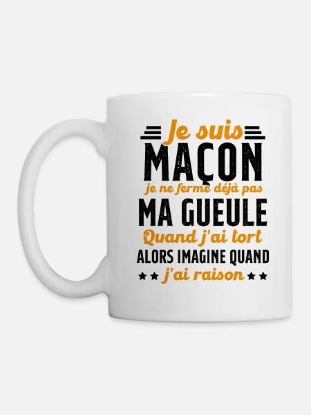 Maçon humour je ne ferme pas ma gueule maçonnerie - Mug blanc - blanc