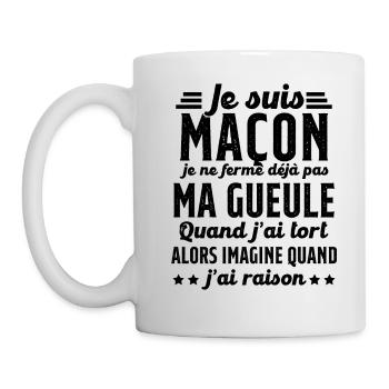 Maçon humour je ne ferme pas ma gueule maçonnerie - Mug blanc - blanc - Gauche