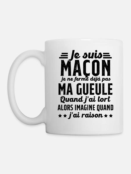 Maçon humour je ne ferme pas ma gueule maçonnerie - Mug blanc - blanc