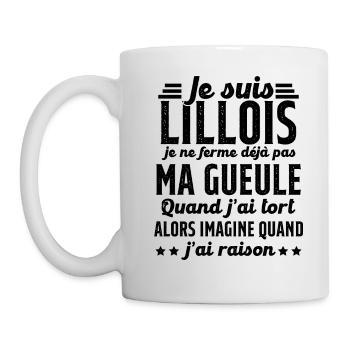 Lillois je ferme pas ma gueule cadeau Lille humour - Mug blanc - blanc - Gauche