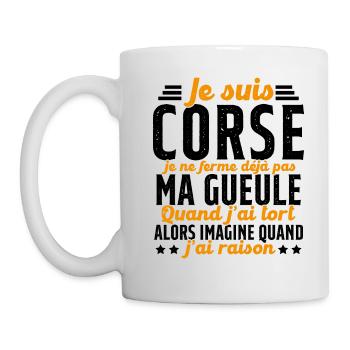 Corse je ne ferme pas ma gueule cadeau humour - Mug blanc - blanc - Gauche