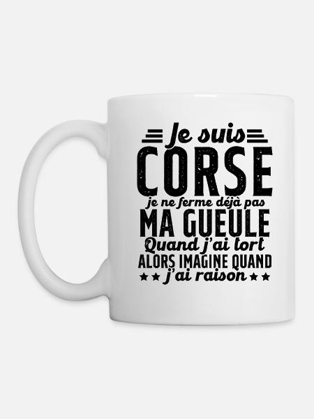 Corse je ne ferme pas ma gueule cadeau humour - Mug blanc - blanc