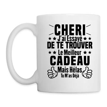 Chéri Saint Valentin Amour Couple Humour - Mug blanc - blanc - Gauche