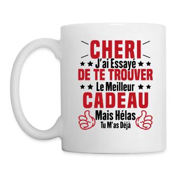 Chéri Saint Valentin Amour Couple Humour - Mug blanc - blanc - Gauche