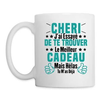 Chéri Saint Valentin Amour Couple Humour - Mug blanc - blanc - Gauche