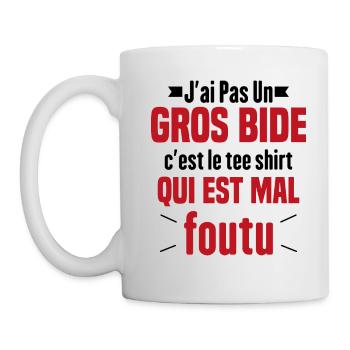 J'ai Pas Un Gros Bide Humour Cadeau - Mug blanc - blanc - Gauche
