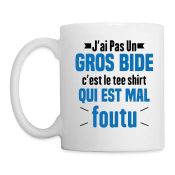 J'ai Pas Un Gros Bide Humour Cadeau - Mug blanc - blanc - Gauche