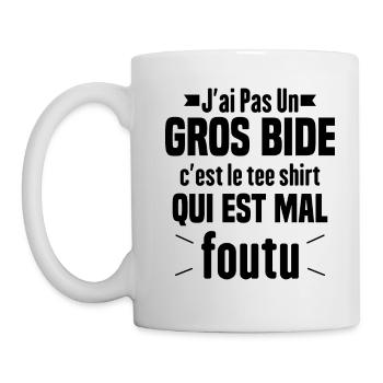 J'ai Pas Un Gros Bide Humour Cadeau - Mug blanc - blanc - Gauche