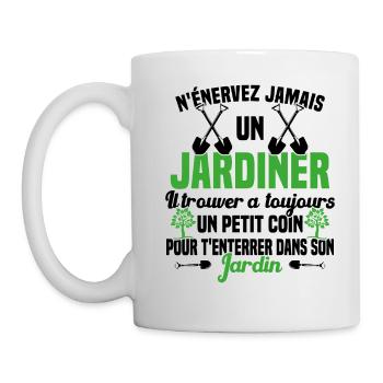 N'Énervez Jamais Un Jardinier Jardin Jardinage - Mug blanc - blanc - Gauche