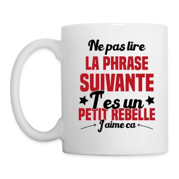 Ne pas lire la phrase suivante - Mug blanc - blanc - Gauche