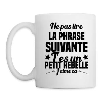 Ne pas lire la phrase suivante - Mug blanc - blanc - Gauche