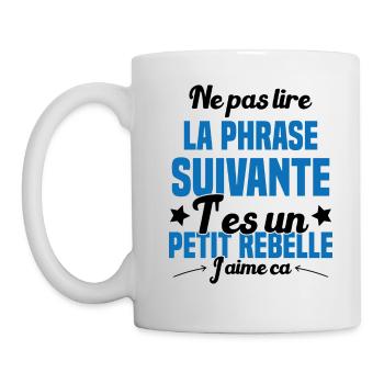 Ne pas lire la phrase suivante - Mug blanc - blanc - Gauche