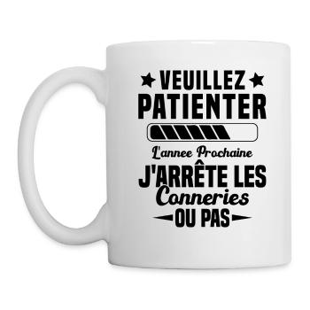J'arrête les conneries humour - Mug blanc - blanc - Gauche