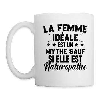 La femme idéale est un mythe sauf naturopathe - Mug blanc - blanc - Gauche
