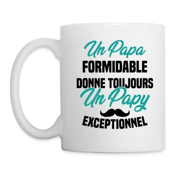 Papa Formidable Donne Toujours Papy Exceptionnel - Mug blanc - blanc - Gauche
