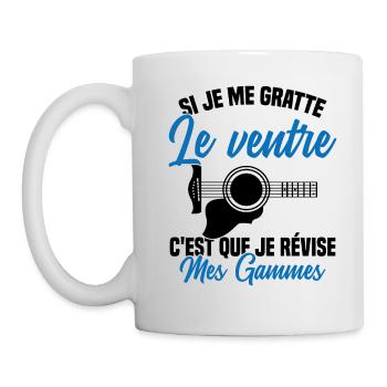 Si je me gratte le ventre humour guitariste - Mug blanc - blanc - Gauche