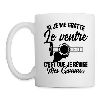 Si je me gratte le ventre humour guitariste - Mug blanc - blanc - Gauche