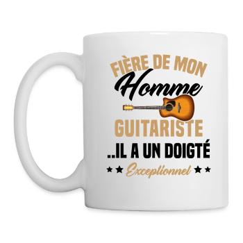 fière de mon homme guitariste - Mug blanc - blanc - Gauche