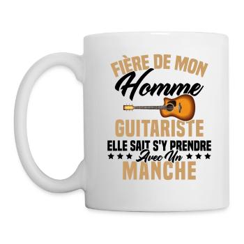 Fier de ma femme guitariste manche - Mug blanc - blanc - Gauche