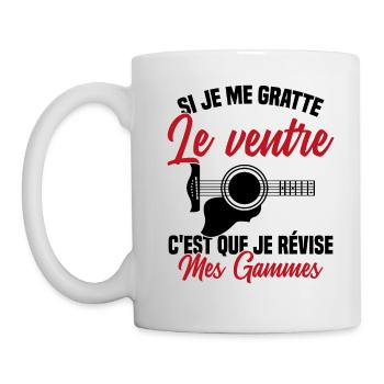 Si je me gratte le ventre humour guitariste - Mug blanc - blanc - Gauche