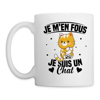 Je m'en fous Je suis un Chat Humour Chat Chaton - Mug blanc - blanc - Gauche