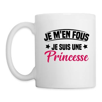 je m'en fou je suis une princesse - Mug blanc - blanc - Gauche