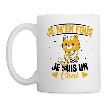 Je m'en fous Je suis un Chat Humour Chat Chaton - Mug blanc - blanc - Gauche