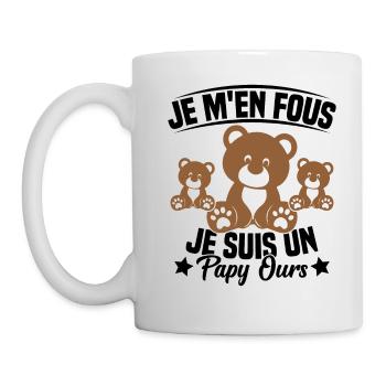 Je m en fous je suis un Papy ours Grand père - Mug blanc - blanc - Gauche