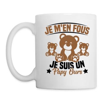 Je m en fous je suis un Papy ours Grand père - Mug blanc - blanc - Gauche