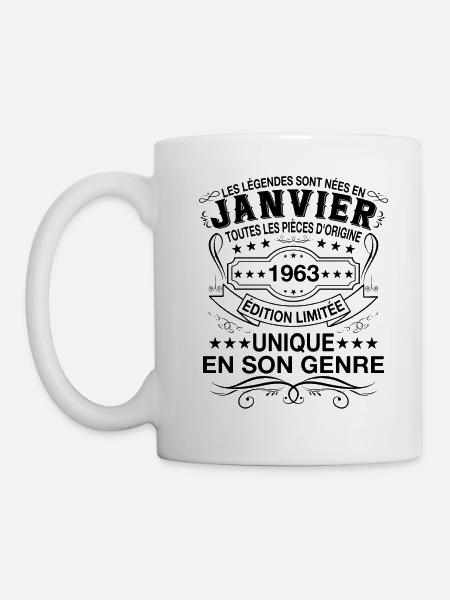 Les légendes sont nées en janvier 1963 Cadeau - Mug blanc - blanc